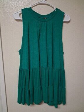 Free People Emerald Teal Sleeveless Tunic Top